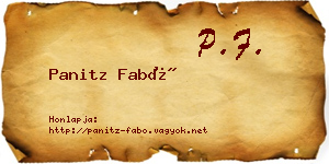Panitz Fabó névjegykártya